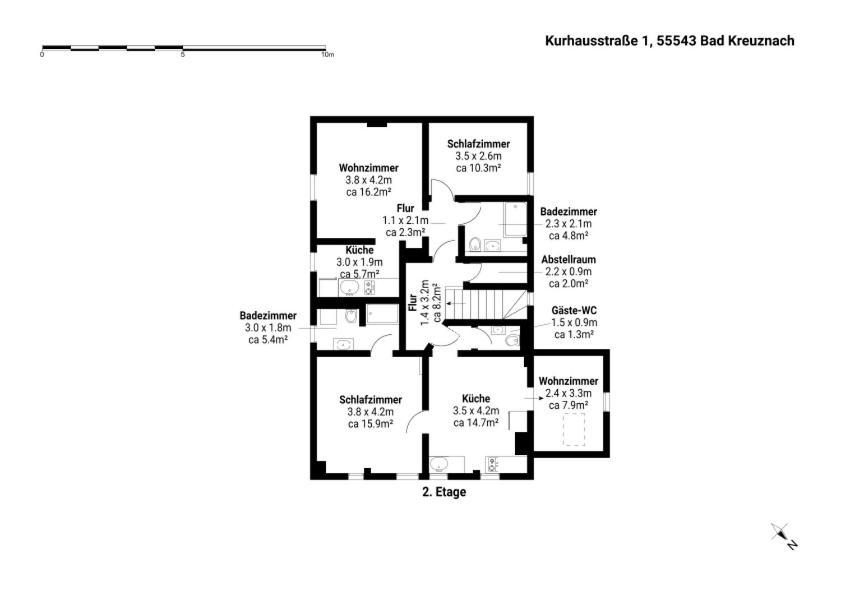 Apartment Grosse Altbau I Terrasse I Zentral I Parkplatz I 8 Personen